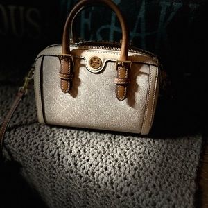 Tory Burch monogrammed barrell crossbody
